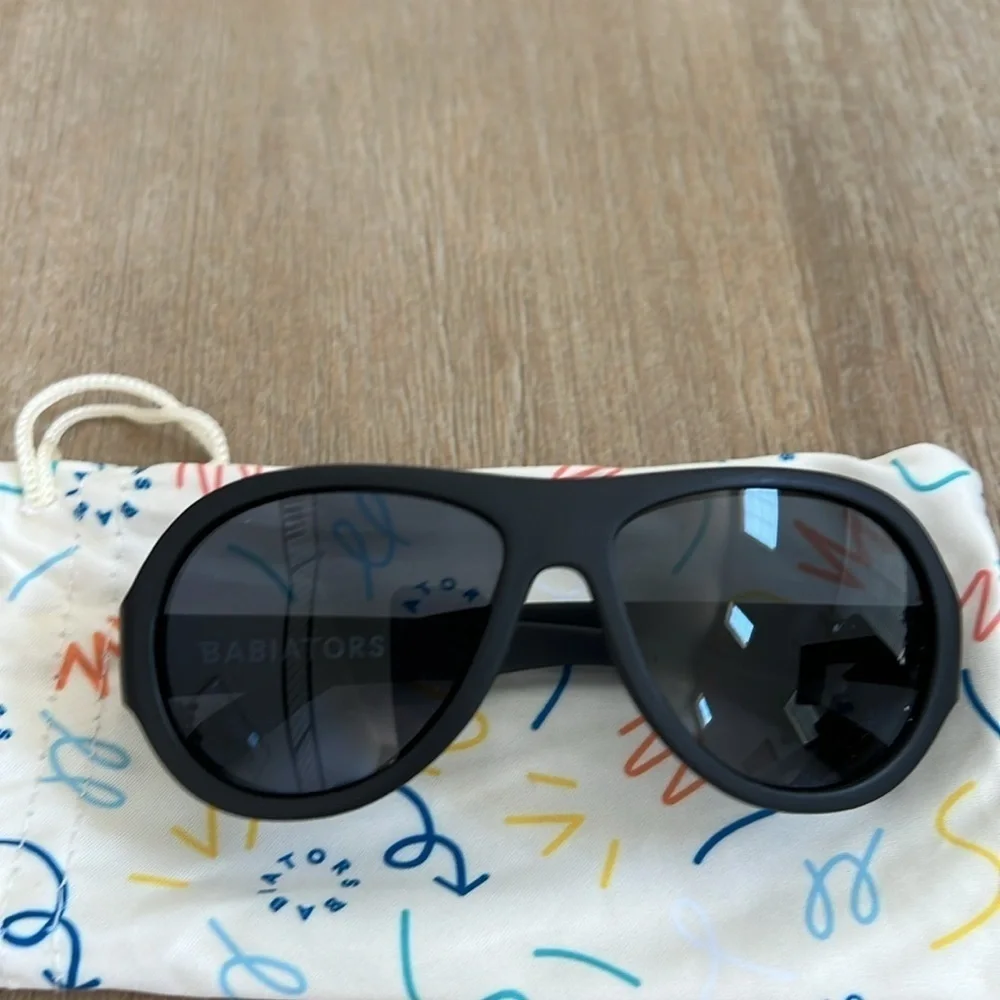 Babiators Originals Aviators Jet Black Smoke Lenses 3-5 years